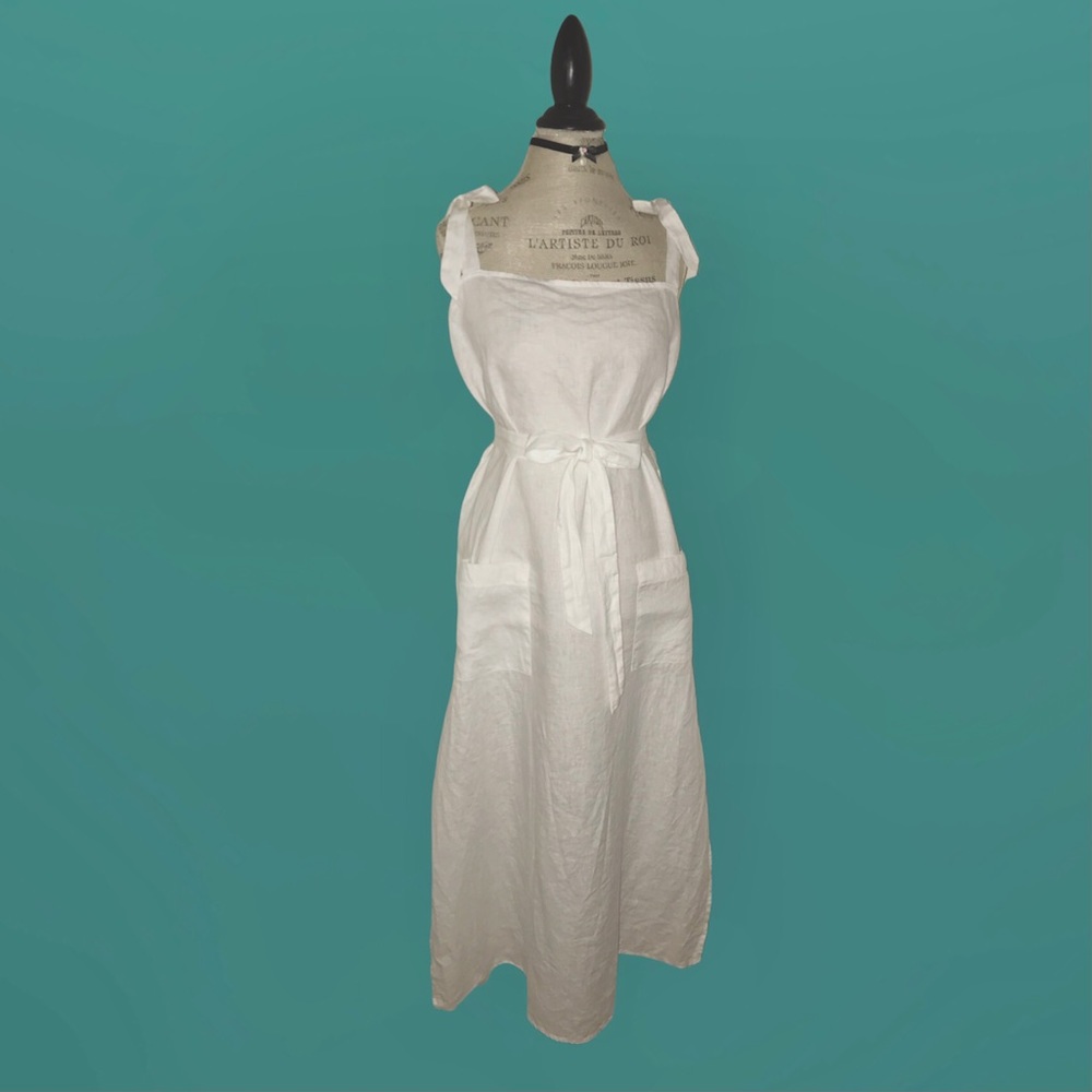 SOLD Reformation Linen Dress XL XXL White Midi Sundress Elliot EUC - Picture 3 of 10
